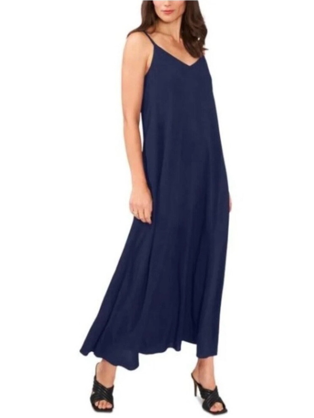 Vince Camuto Navy Blue Spaghetti Strap Maxi Dress
